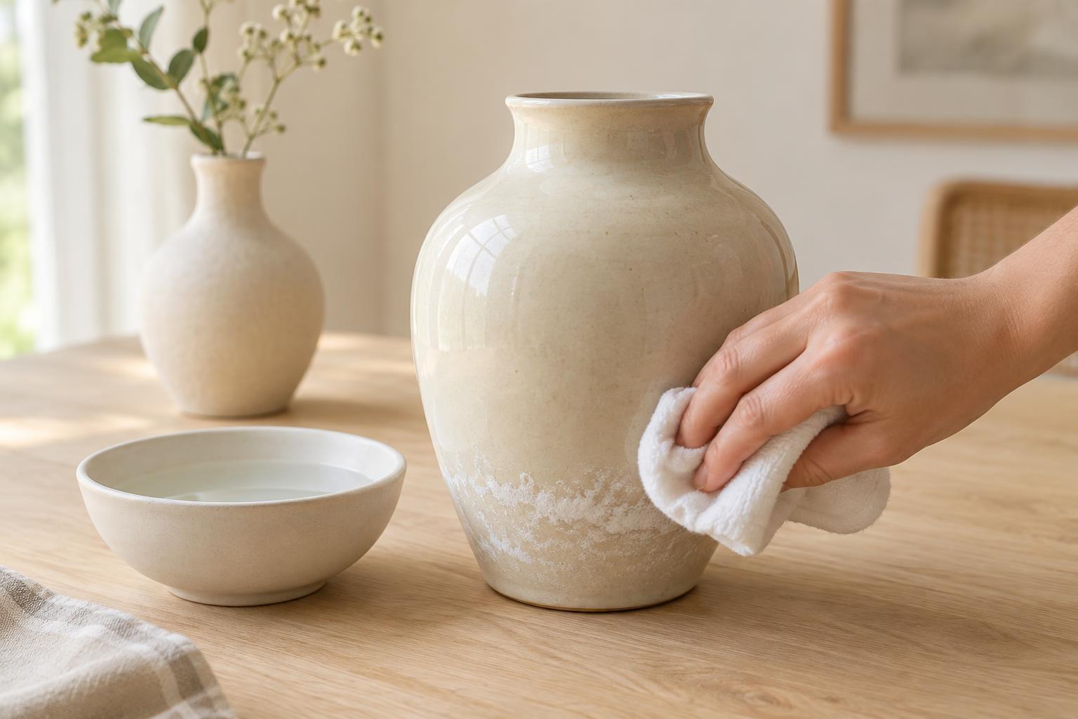 How to Remove Mineral Deposits from a Ceramic Vase